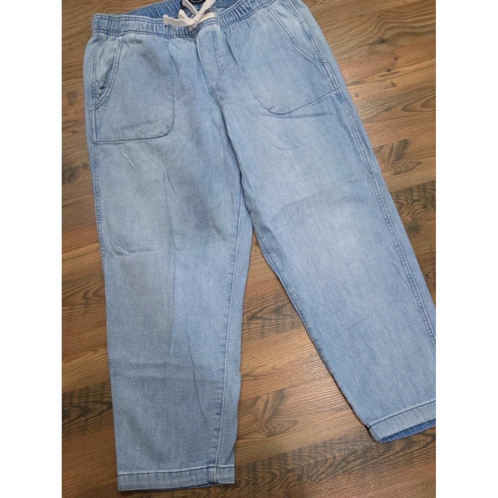 Gap Easy Jean Pull On Stretch Pull On Hi Rise Norm Weekend Large Blue Relax - Picture 2 of 7